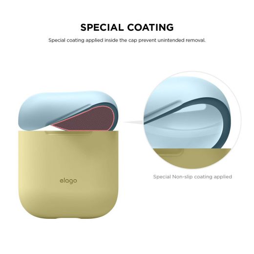 Чехол Elago Silicone Duo Case Yellow/White/Pastel Blue (EAPDO-YE-WHPB) для Airpods