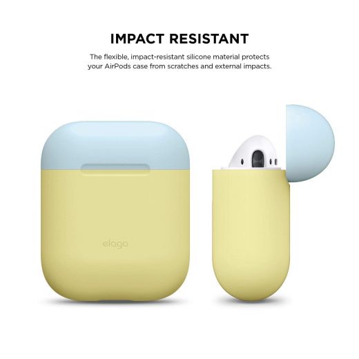 Чехол Elago Silicone Duo Case Yellow/White/Pastel Blue (EAPDO-YE-WHPB) для Airpods