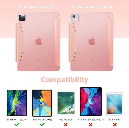 Чехол ESR Yippee Trifold Smart Case Rose Gold для iPad Pro 11" M1 | M2 (2021 | 2022)