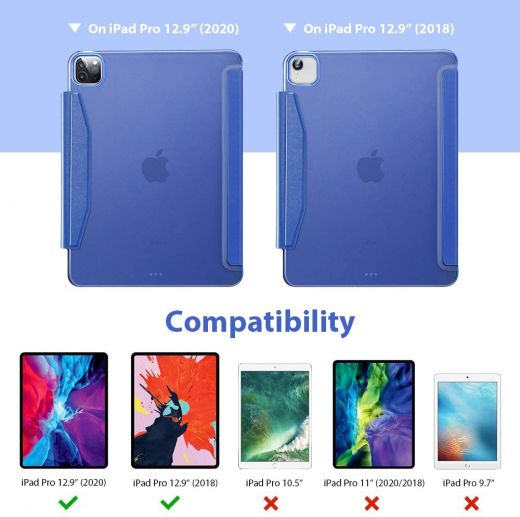 Чехол ESR Yippee Trifold Smart Case Navy Blue для iPad Pro 12.9" M1 | M2 ( 2021 | 2022)