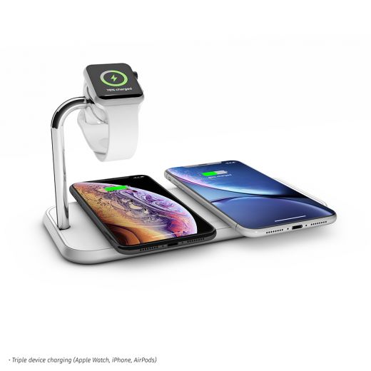 Бездротова зарядка Zens Dual Aluminium Wireless Charger + Apple Watch 10W White (ZEDC05W/00)