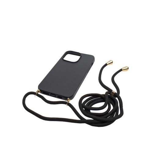 Силіконовий чохол з ремінцем CasePro Silicon Black для iPhone 13 Pro