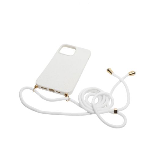 Силіконовий чохол з ремінцем CasePro Silicon White для iPhone 13 Pro Max