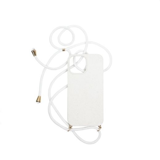 Силіконовий чохол з ремінцем CasePro Silicon White для iPhone 13 Pro Max
