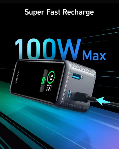 Павербанк (Зовнішній акумулятор) Anker Prime 20,000mAh Power Bank (200W) Black (A1336)