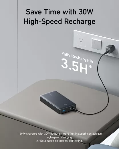Повербанк Anker 537 Power Bank 65вт (PowerCore 24K for Laptop) Black