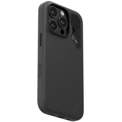 Чехол с экокожи Aulumu A16 Vegan Leather Camera Control Cover Case Black для iPhone 16 Pro Max