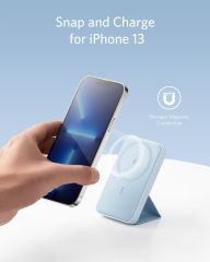 Повербанк с беспроводной зарядкой Anker 622 Magnetic Battery 5000 мАч (MagGo) Misty Blue