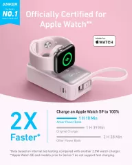 Повербанк Anker MagGo Power Bank (10K, 35W) Pink Aura для Apple Watch 9