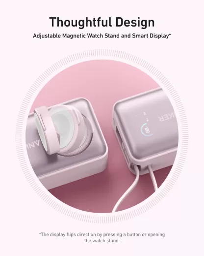 Повербанк Anker MagGo Power Bank (10K, 35W) Pink Aura для Apple Watch 9