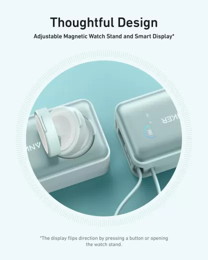 Повербанк Anker MagGo Power Bank (10K, 35W) Teal Oasis для Apple Watch 9