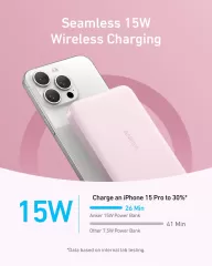 Повербанк Anker MagGo Ultra-Slim 10000mAh Qi2 15W Pink Aura