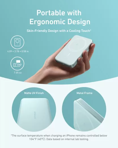 Повербанк Anker MagGo Ultra-Slim 10000mAh Qi2 15W Sprout Green (A1664P61)