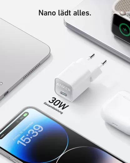 Швидка зарядка Anker 511 Charger Nano 3, 30W Aurora White
