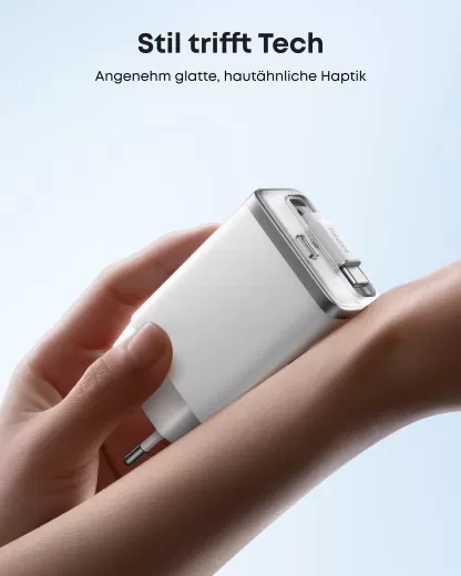 Зарядка Anker Nano Charger (35W, Integrated Retractable USB-C Cable) White