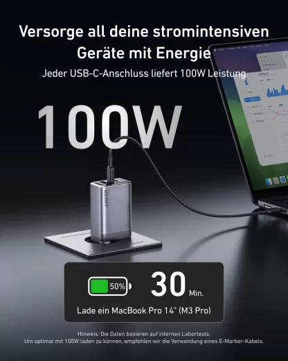 Швидка зарядка Anker Prime Charger 100W, 3 Ports, GaN (A2688341)