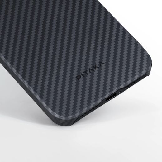 Карбоновий чохол Pitaka MagEZ Case 4 Twill 1500D  Black/Grey для iPhone 15 (KI1501)