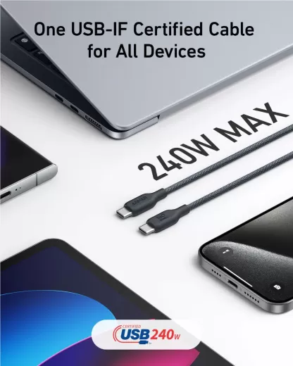 Кабель Anker 543 USB-C to USB-C Cable 1м Black