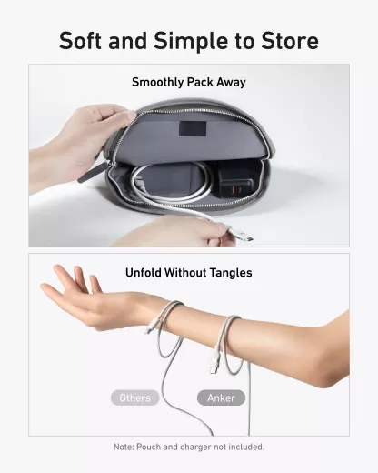 Плетеный кабель из переработанных материалов Anker USB-C to USB-C Cable (240W) 0.9м White