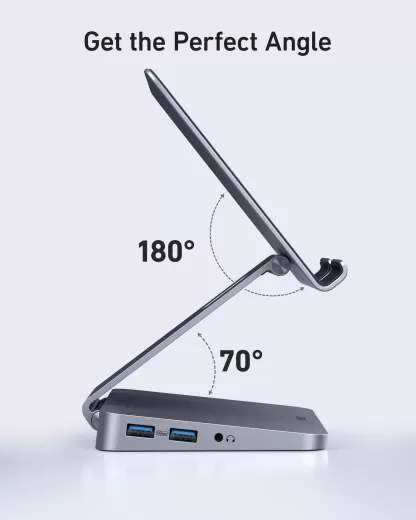 Подставка-адаптер для планшета Anker 551 USB-C Hub (8 в 1, Tablet Stand) Grey (WSCP9TAOVK)