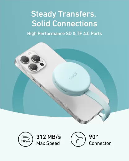 Адаптер Anker MagGo USB-C Adapter (3 в 1, 10Gbps) Buds Green