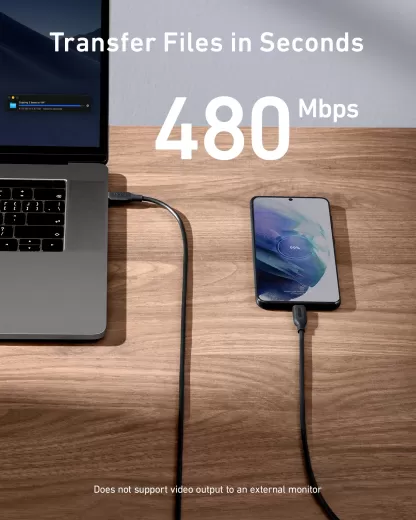 Кабель Anker 543 USB-C to USB-C 100W Cable (1.8м) Black