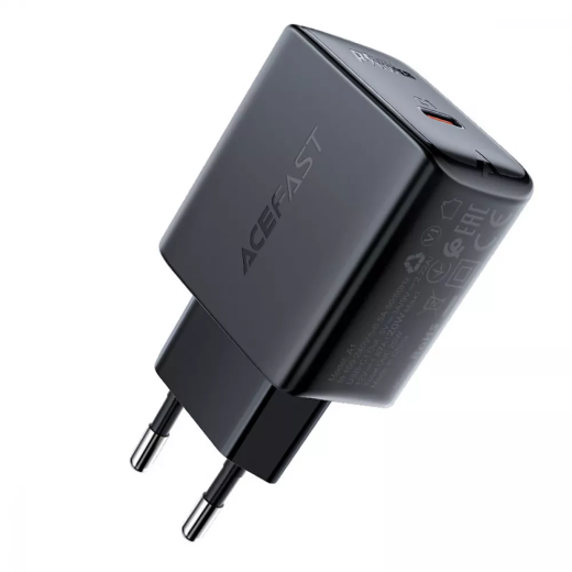 Швидка зарядка Acefast A1 PD 20W (1 Type-C) Black