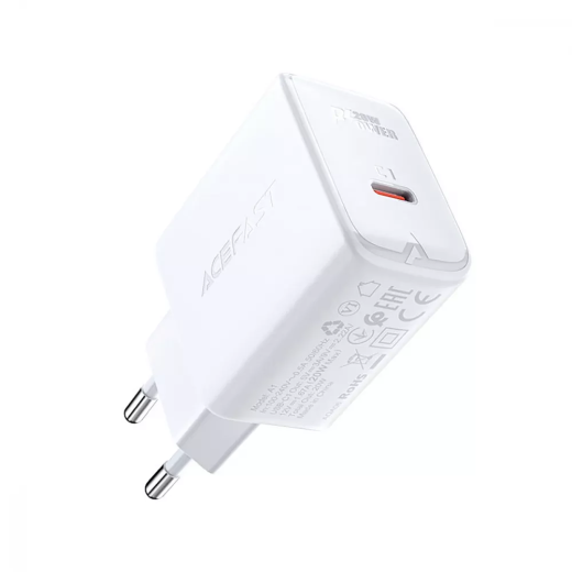 Быстрая зарядка Acefast A1 PD 20W (1 Type-C) White