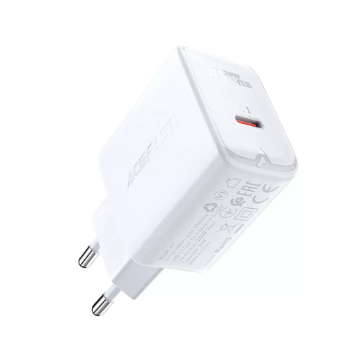 Сетевое зарядное устройство Acefast A1 PD 20W (1 Type-C) White