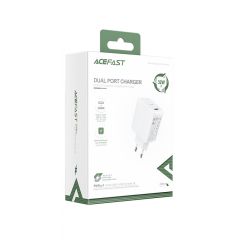 Быстрая зарядка Acefast A5 PD 32W (Type-C + USB) White