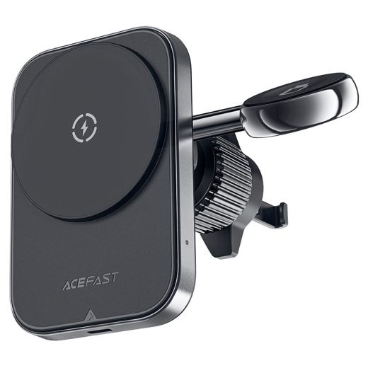 Автодержатель с беспроводной зарядкой Acefast 2 в 1 D18 Series Black