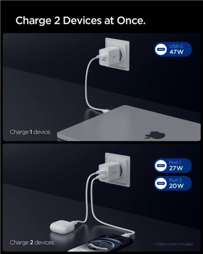 Швидка зарядка Spigen Essential 47W Wall Charger EE472EU White (ACH08707)