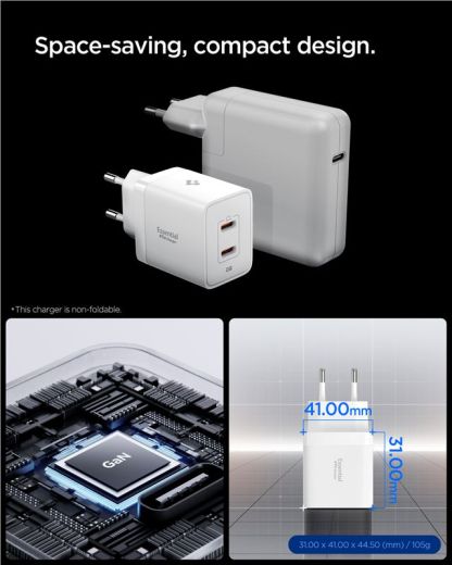 Швидка зарядка Spigen Essential 47W Wall Charger EE472EU White (ACH08707)