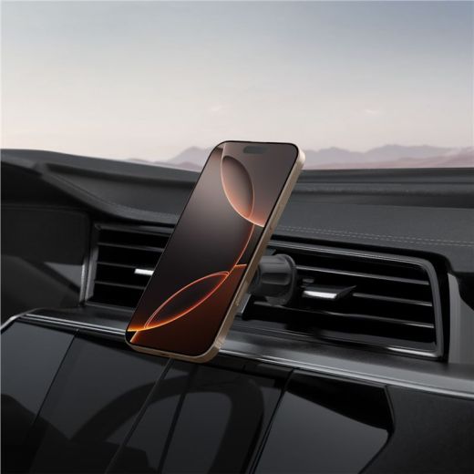 Беспроводная автомобильная зарядка Spigen OneTap Pro 4 MagSafe Car Mount Charger Black Wireless / AirVent Hook (ACP08543)