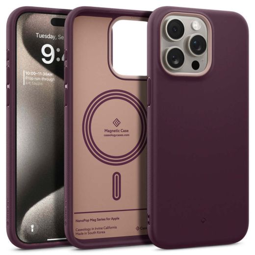 Силиконовый чехол Spigen Caseology Nano Pop Mag Burgundy Bean для iPhone 15 Pro Max (ACS06621)