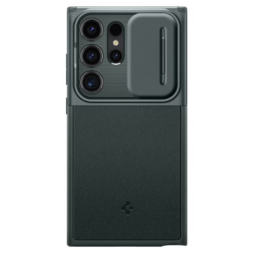 Чехол с защитой камеры Spigen Optik Armor Abyss Green для Samsung Galaxy S24 Ultra (ACS07314)
