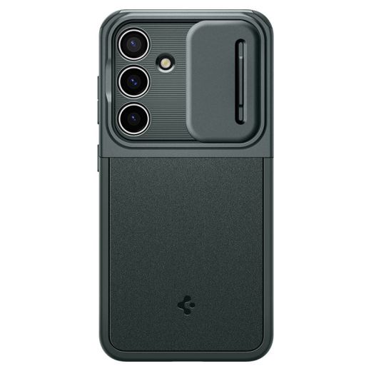 Чехол с защитой камеры Spigen Optik Armor Abyss Green для Samsung Galaxy S24 (ACS07364)
