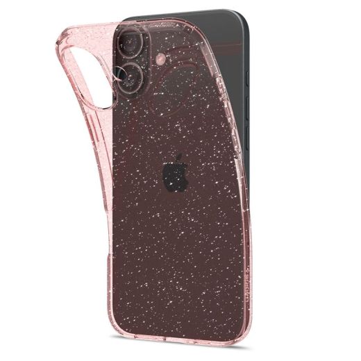 Прозрачный чехол Spigen Liquid Crystal Glitter Rose Quartz для iPhone 16 (ACS08193)