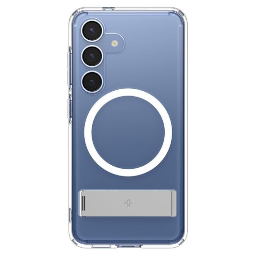 Прозрачный чехол-подставка Spigen Ultra Hybrid S MagSafe Clear White для Samsung Galaxy S25 (ACS09026)
