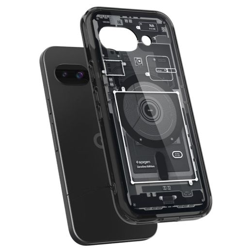 Прозрачный чехол Spigen Ultra Hybrid MagSafe Zero One Black для Google Pixel 9a (ACS09044)