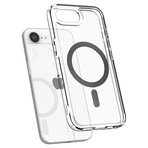 Прозорий чохол Spigen Ultra Hybrid MagSafe Clear Carbon Fiber для iPhone 16e (ACS09140)
