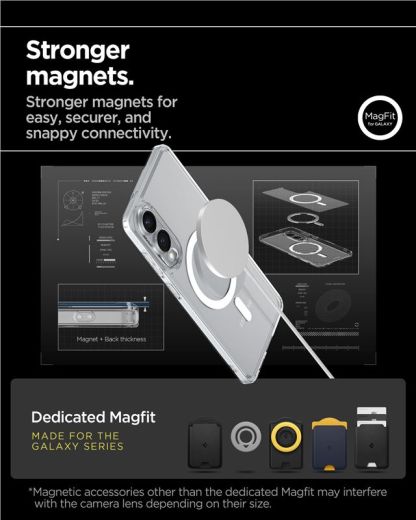 Прозрачный чехол Spigen Ultra Hybrid (MagFit) Clear White для Samsung Galaxy S25 Edge (ACS09418)