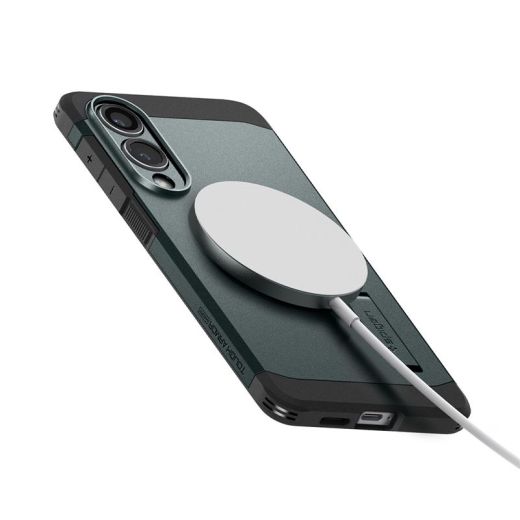 Чехол Spigen Tough Armor AI (MagFit) Abyss Green для Samsung Galaxy S25 Edge (ACS09424)