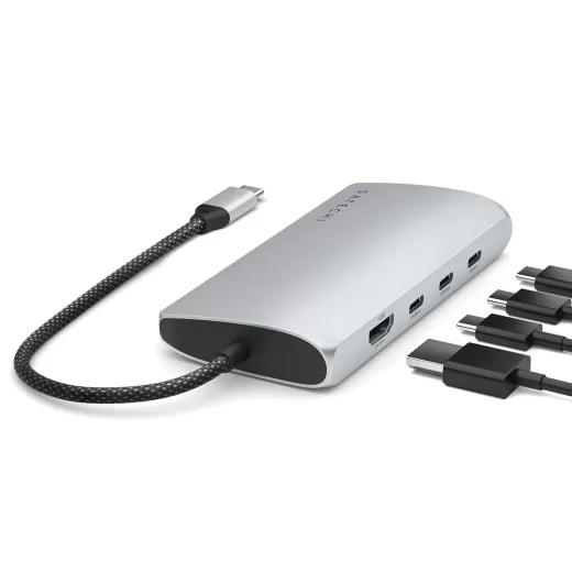 Адаптер Satechi USB-C Multiport Adapter 8K With Ethernet V3 Silver (ST-P8KES)