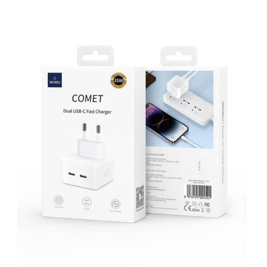 Швидка зарядка WIWU [Wi-U010] Wall Fast Charger 35W White