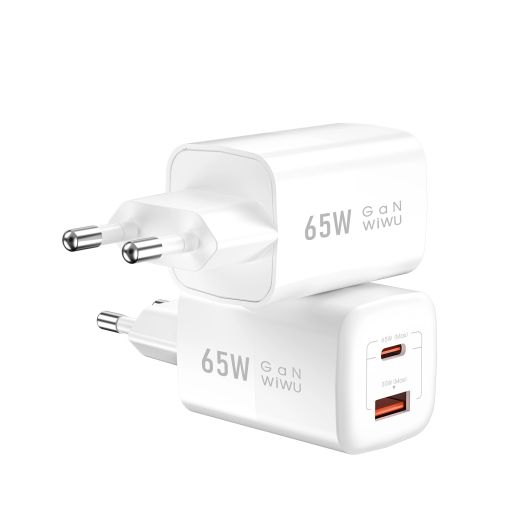 Швидка зарядка WIWU [Wi-U012] Super GaN Wall Fast Charger PD+QC 65W White