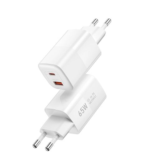 Швидка зарядка WIWU [Wi-U012] Super GaN Wall Fast Charger PD+QC 65W White