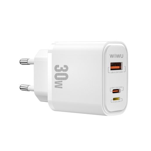 Швидка зарядка WIWU [Wi-U021] SiC Wall Fast Charger PD+QC 30W White