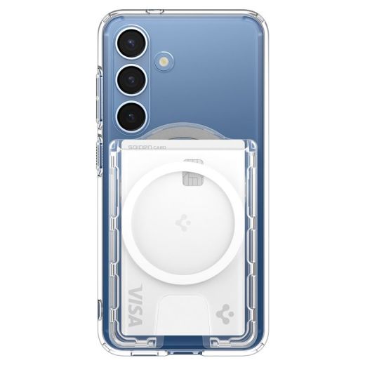 Магнітний гаманець Spigen Ultra Hybrid Wallet MagSafe+ Crystal Clear для Samsung Galaxy S25 Series (AFA09207)