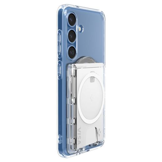 Магнітний гаманець Spigen Ultra Hybrid Wallet MagSafe+ Crystal Clear для Samsung Galaxy S25 Series (AFA09207)